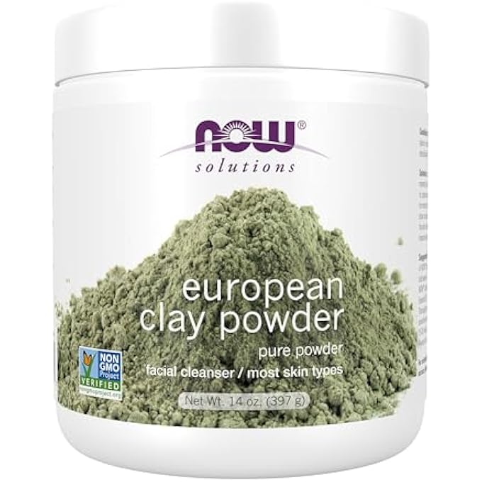 now SOLUTIONS, EUROPEAN CLAY POWDER, PURE POWDER FOR A DETOX FACIAL CLEANSING MASK, 14-OUNCE - Image 1